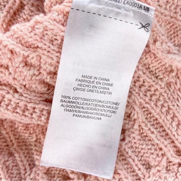 Lauren Ralph Lauren Sweater Women’s Size Large Pink Cable Knit Cotton Crewneck L - Picture 4 of 8